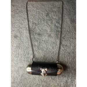 Vintage Geranium Black And Silver Capsule Purse Chain Strap Unique